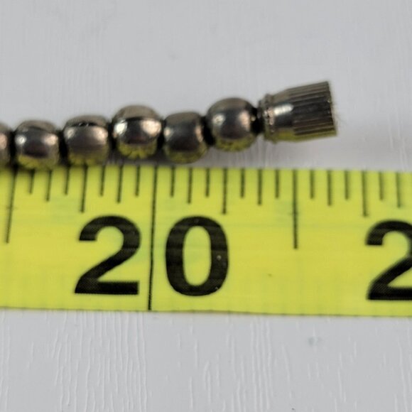 Antique Elgin American Etched Silver Plat Oval Link Necklace Statement 20.5 Inch - Picture 7 of 8